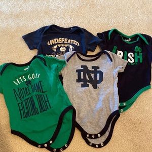 Four 18 mo Notre Dame onesies